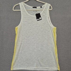 NWT ATM Anthony Thomas Melillo Women's Cotton White Yellow Tank Top M